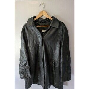 Vintage Leather Jacket y2k 3/4 length Black Women’s Size 1X 16-18, Covington